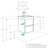 Тумба под раковину АКВАТОН Сканди 45 белая, дуб верона